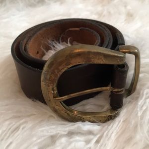 ☆ Brown belt with distressed buckle ☆